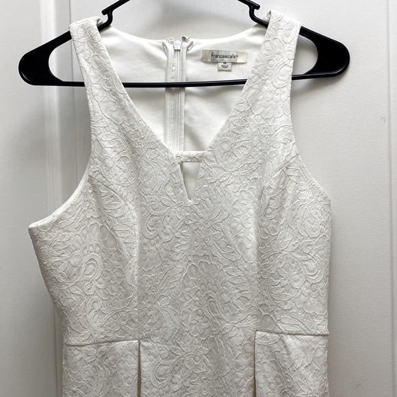 Francesca’s white sleevless pleated casual semi formal dress size medium - Picture 2 of 9